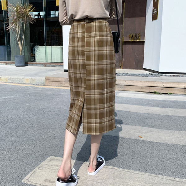 Retro stiliaus languotas moteriškas sijonas aukštu juosmeniu