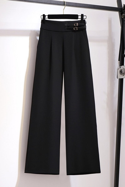 Stiilsed naiste laiad mudelpüksid kõrge vöökoha ja kahe pandlaga