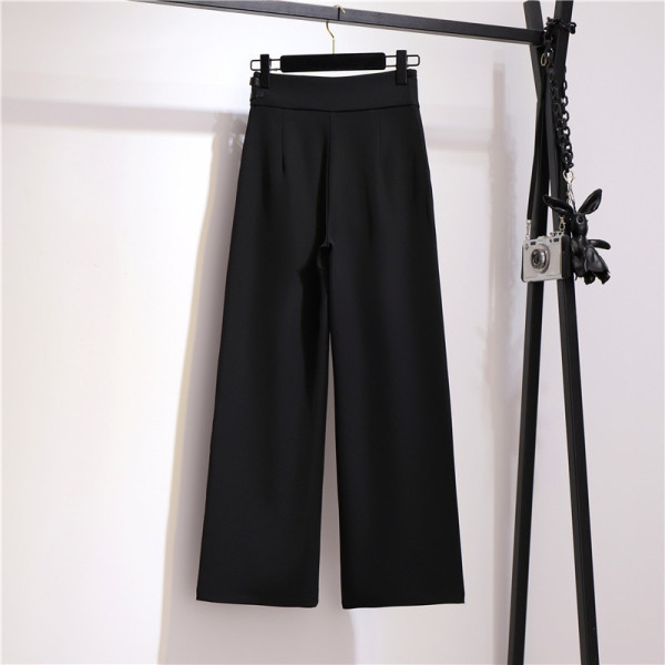 Stiilsed naiste laiad mudelpüksid kõrge vöökoha ja kahe pandlaga