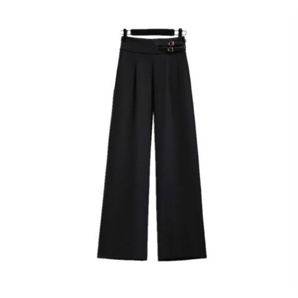Stiilsed naiste laiad mudelpüksid kõrge vöökoha ja kahe pandlaga