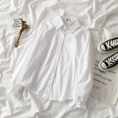 Ikdienas sieviešu krekls ar klasisku apkakli un garām piedurknēm