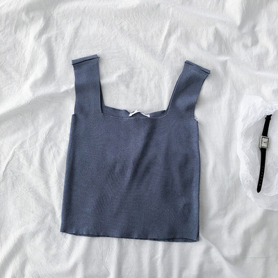 Maieu de zi cu zi pentru damă, cu decolteu pătrat și bretele largi