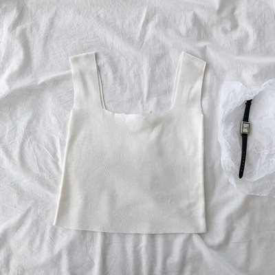 Maieu de zi cu zi pentru damă, cu decolteu pătrat și bretele largi