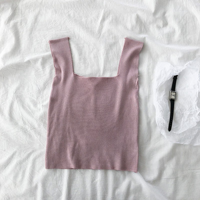 Maieu de zi cu zi pentru damă, cu decolteu pătrat și bretele largi