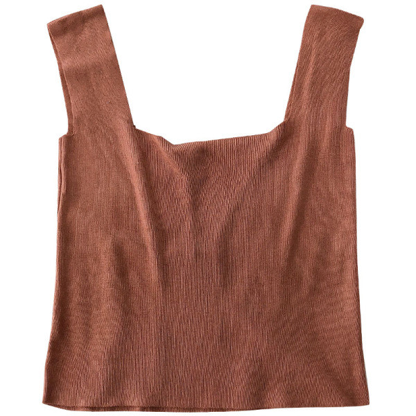 Maieu de zi cu zi pentru damă, cu decolteu pătrat și bretele largi