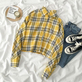 Kockás női ing klasszikus gallérral