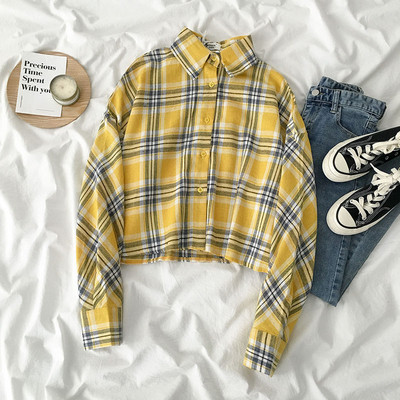 Kockás női ing klasszikus gallérral