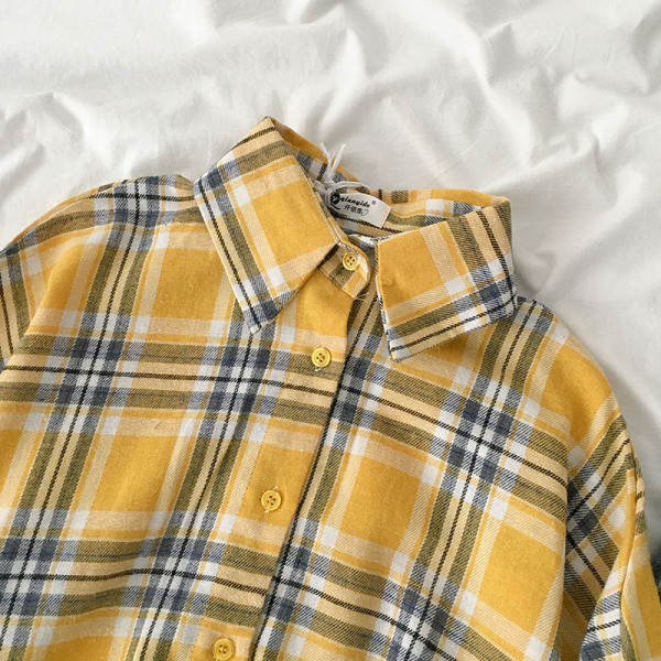 Kockás női ing klasszikus gallérral