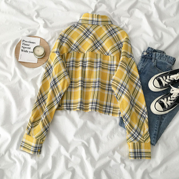 Kockás női ing klasszikus gallérral