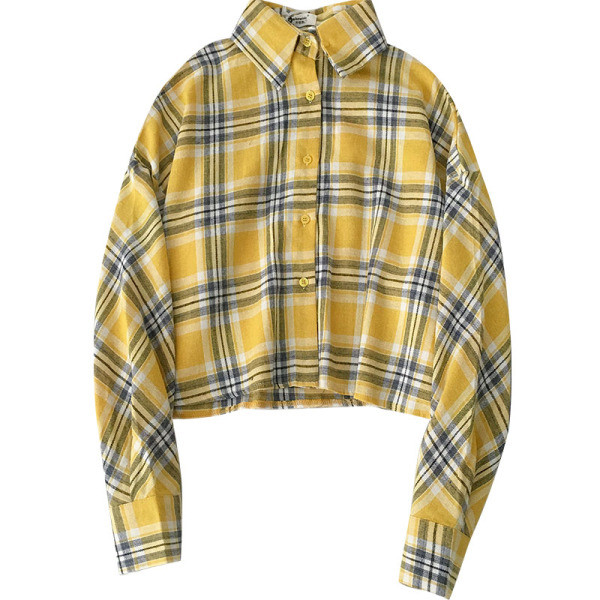 Kockás női ing klasszikus gallérral