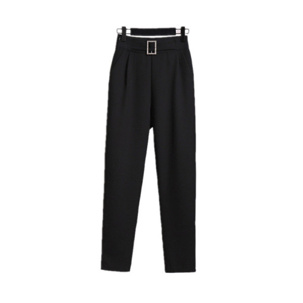 Új modell női egyenes nadrág magas derékkal és övvel