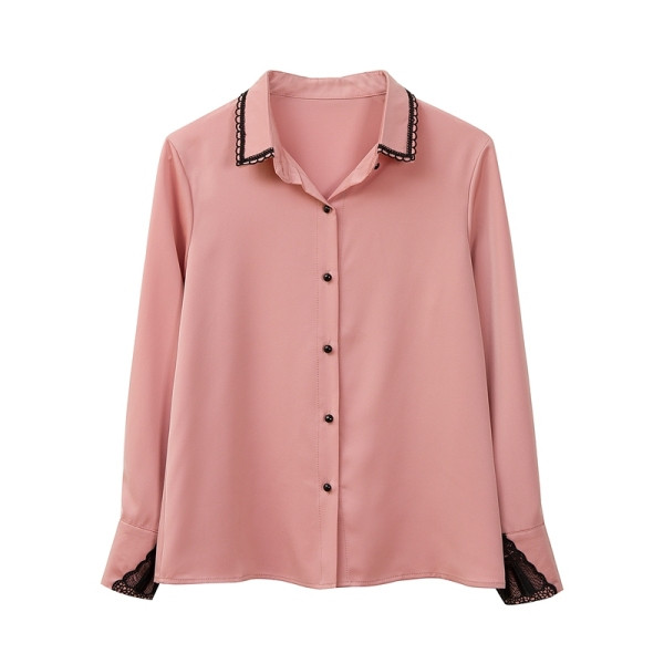 Cămașă modernă de damă cu guler clasic de șifon