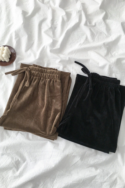 Pantaloni casual dama stil retro cu talie elastica