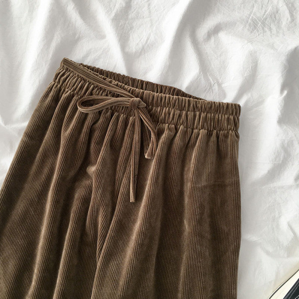 Pantaloni casual dama stil retro cu talie elastica