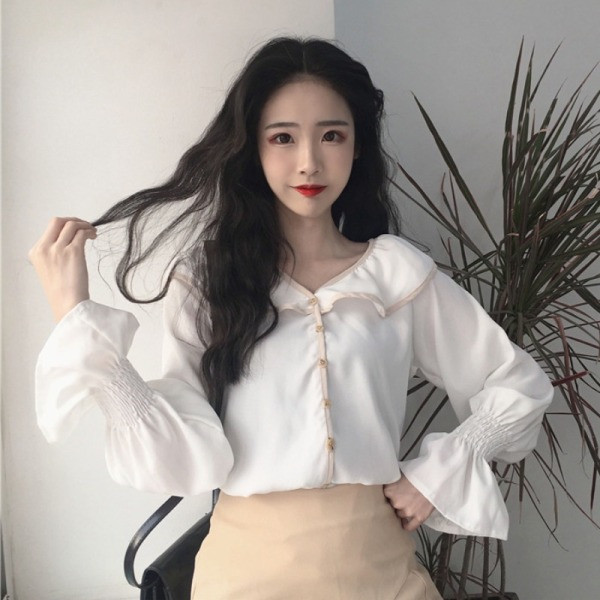 Нов модел дамска риза с копчета и дълъг ръкав 