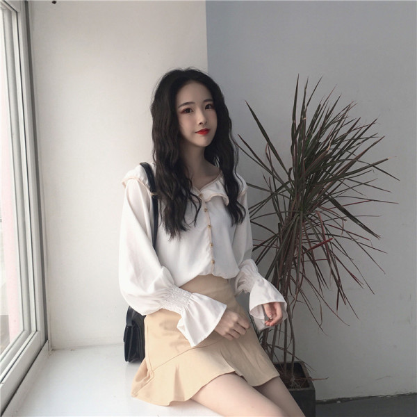 Нов модел дамска риза с копчета и дълъг ръкав 