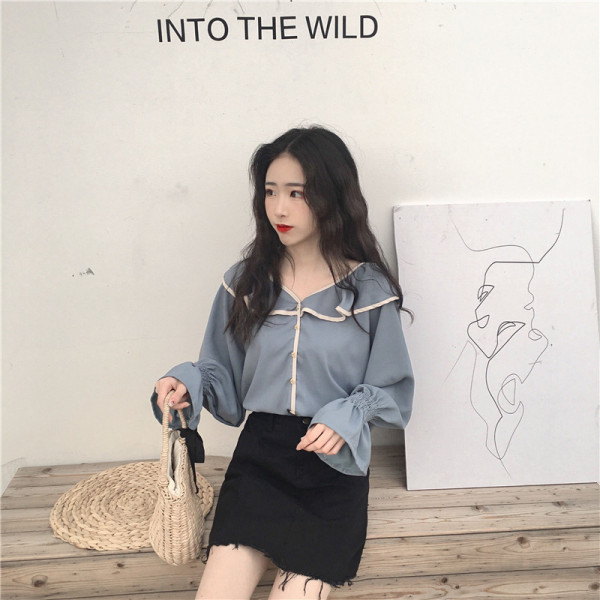 Нов модел дамска риза с копчета и дълъг ръкав 