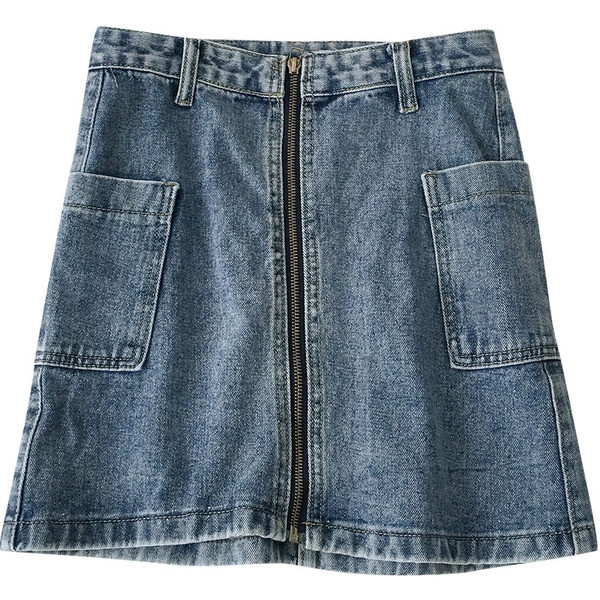 Modernus moteriškas sijonas aukštu juosmeniu ir užtrauktuku