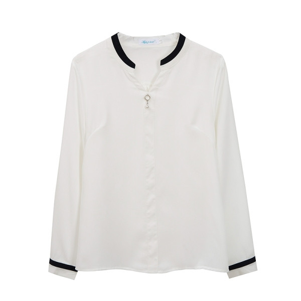 Kaasaegne naiste särk spits-kaelusega ja pikkade varrukatega