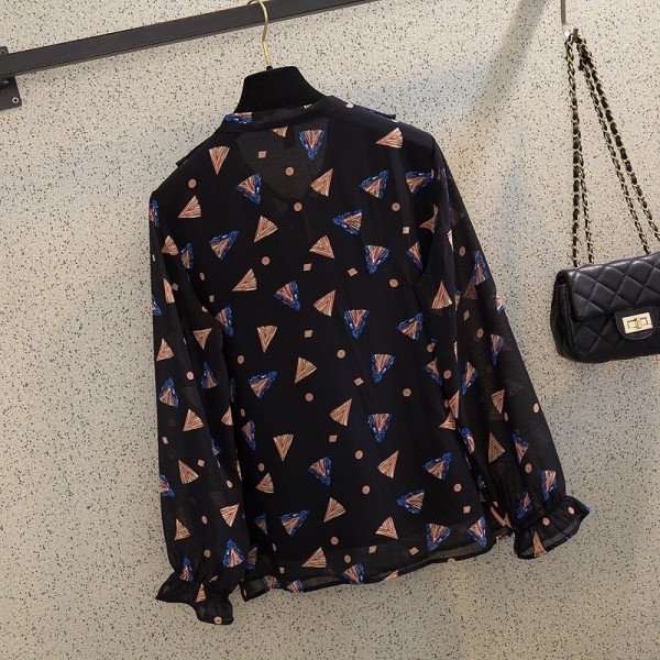 Jauna modeļa sieviešu blūze ar rakstu un saitēm