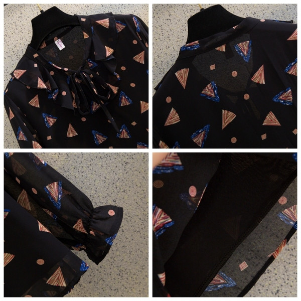 Jauna modeļa sieviešu blūze ar rakstu un saitēm