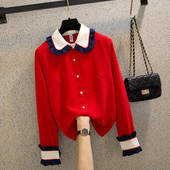 Moderns sieviešu krekls - ar klasisku apkakli un garām piedurknēm