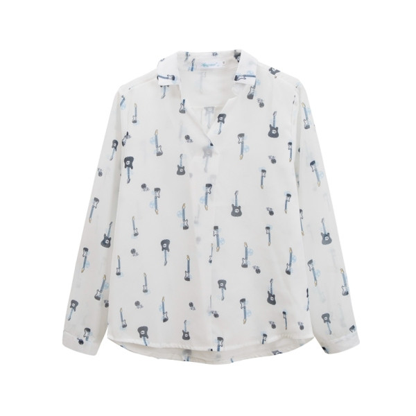 Jauna modeļa sieviešu krekls ar špica kakla izgriezumu un garām piedurknēm