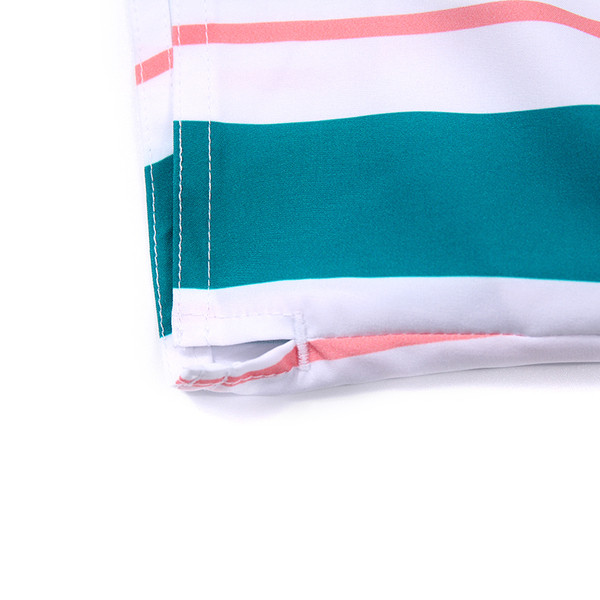 Csíkos férfi strandnadrág gumírozott derékkal és megkötővel