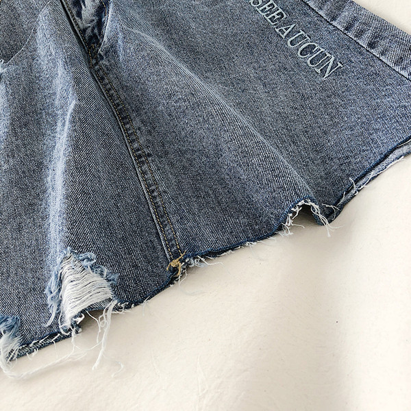 Moodne kõrge vöökoha, rebenenud motiivide ja tikanditega naiste seelik