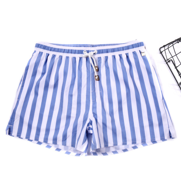 Šiuolaikiški vyriški dryžuoti paplūdimio šortai su elastiniu juosmeniu ir kaklaraiščiais