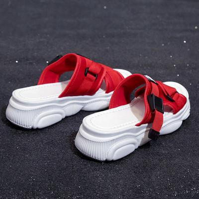 Дамски ежедневни чехли с висока подметка и каишки