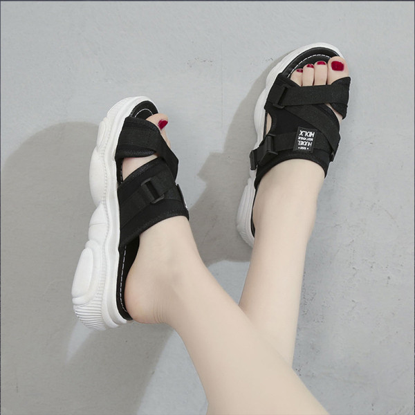 Дамски ежедневни чехли с висока подметка и каишки 