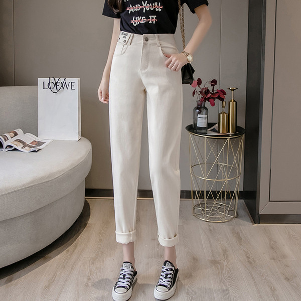 Modern női nadrág magas derékkal és zsebes zsebbel