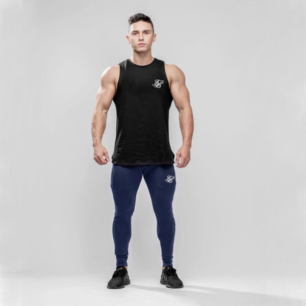 Sporta un ikdienas vīriešu bikses Slaids modelis ar elastīgu jostasvietu un izšuvumu