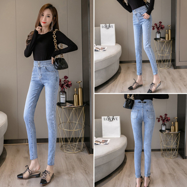 Jauns sieviešu džinsu modelis ar augstu vidukli un garumu 9/10