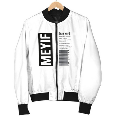 Geaca de barbati rezistenta la vant cu guler oval, fermoar si aplicatii