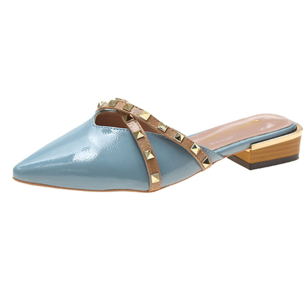 Női papucs hegyes modell és pánt - eko bőrből