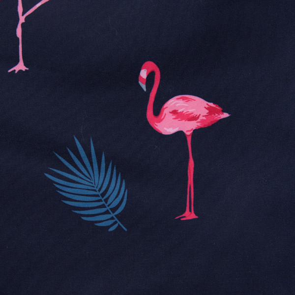 Мъжки плажни шорти с еластична талия, връзки и цветен десен с фламинго