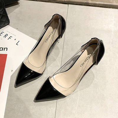 Modernas sieviešu smailas kurpes no eko ādas un silikona