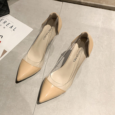 Modernas sieviešu smailas kurpes no eko ādas un silikona