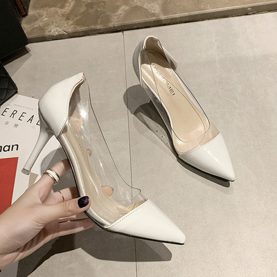 Modernas sieviešu smailas kurpes no eko ādas un silikona