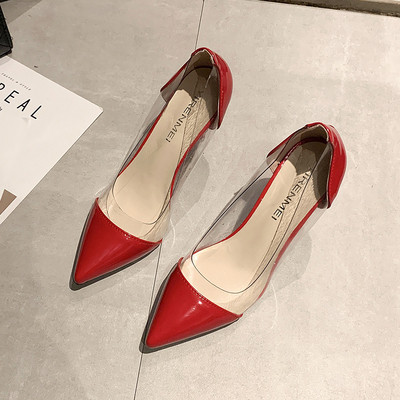 Modernas sieviešu smailas kurpes no eko ādas un silikona