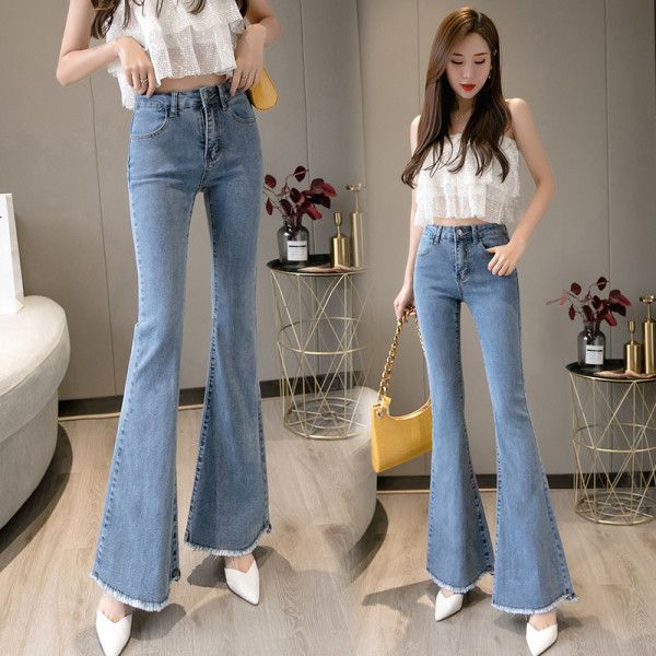 Naujo modelio moteriški džinsai aukštu juosmeniu Charleston tipo