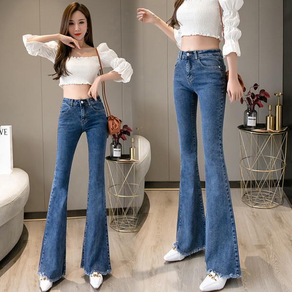 Naujo modelio moteriški džinsai aukštu juosmeniu Charleston tipo