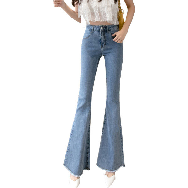 Naujo modelio moteriški džinsai aukštu juosmeniu Charleston tipo