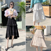 Fusta asimetrica de dama model nou cu talie inalta