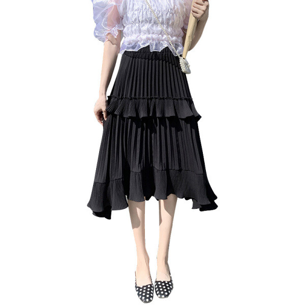 Fusta asimetrica de dama model nou cu talie inalta