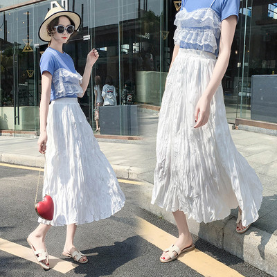 Moderni sieviešu garie svārki ar augstu vidukli - A-līnija