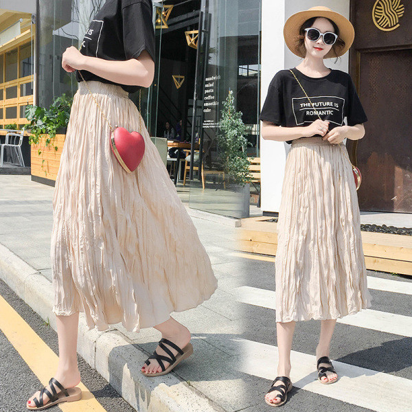 Moderni sieviešu garie svārki ar augstu vidukli - A-līnija