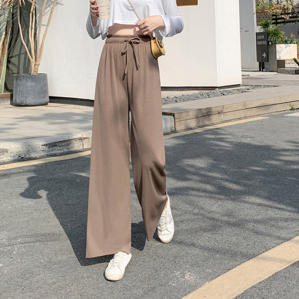 Ikdienas sieviešu bikses ar mežģīnēm - plats modelis